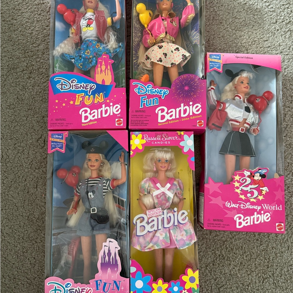 Barbie Disney Fun Doll Set - Pink, Red, Blue